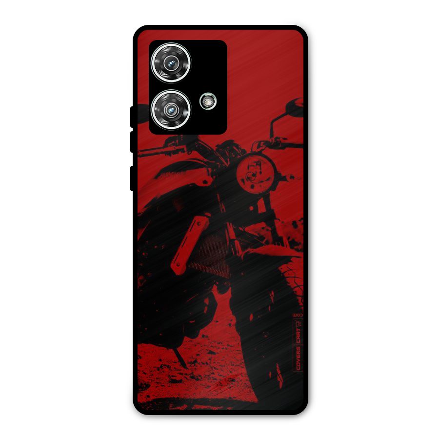 Stylish Ride Red Metal Back Case for Motorola Edge 40 Neo