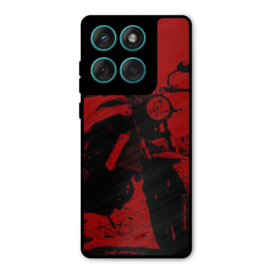 Stylish Ride Red Metal Back Case for Motorola Edge 60