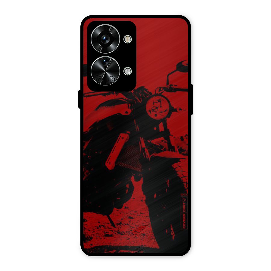 Stylish Ride Red Metal Back Case for OnePlus Nord 2T
