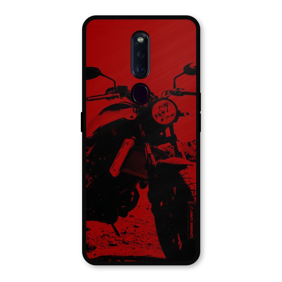 Stylish Ride Red Metal Back Case for Oppo F11 Pro
