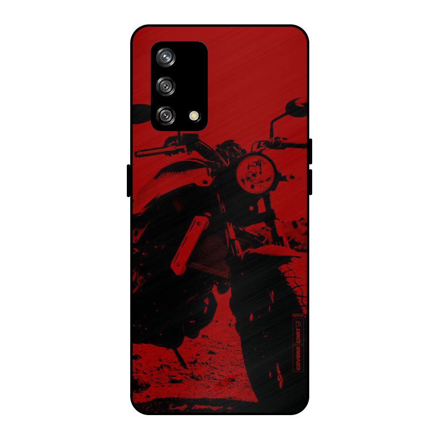 Stylish Ride Red Metal Back Case for Oppo F19