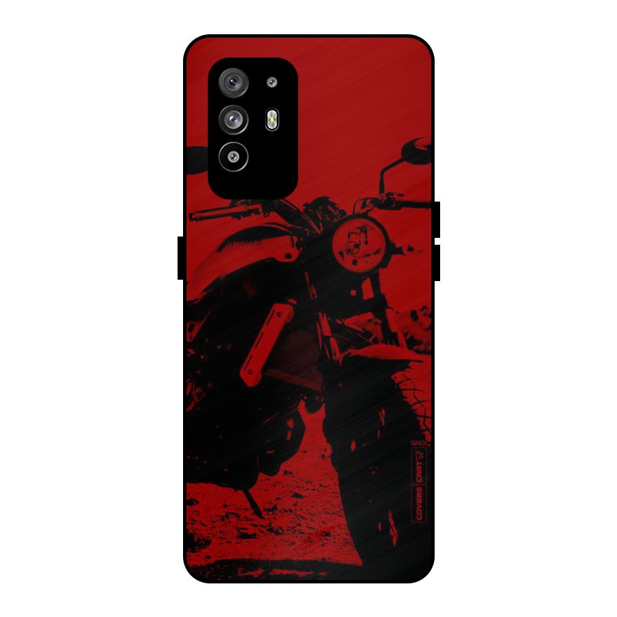 Stylish Ride Red Metal Back Case for Oppo F19 Pro Plus 5G