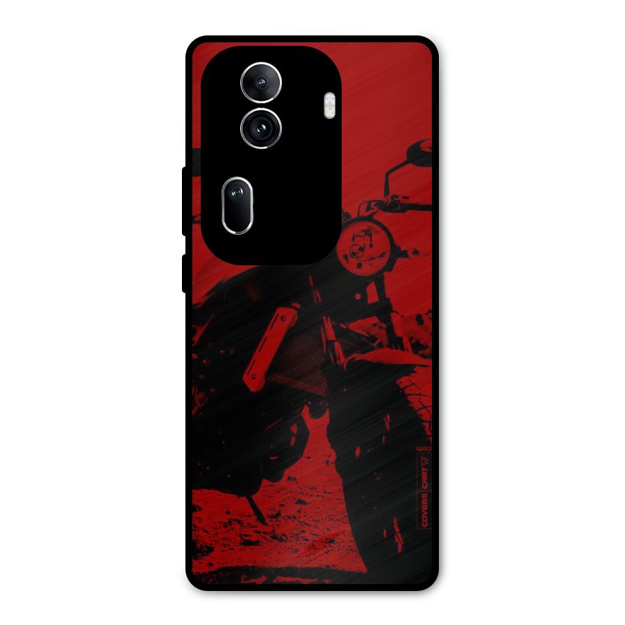 Stylish Ride Red Metal Back Case for Oppo Reno11 Pro 5G