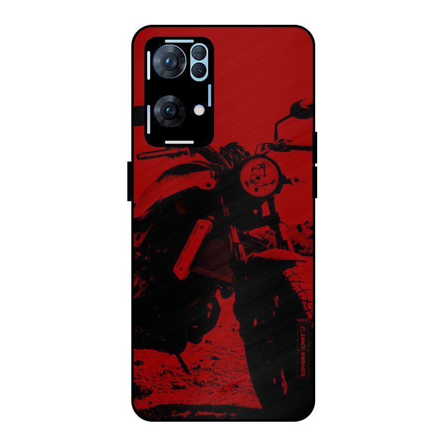 Stylish Ride Red Metal Back Case for Oppo Reno7 Pro 5G