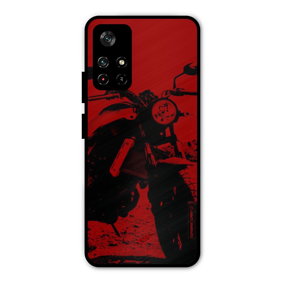 Stylish Ride Red Metal Back Case for Poco M4 Pro 5G
