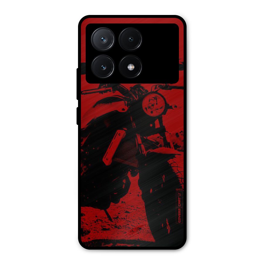 Stylish Ride Red Metal Back Case for Poco X6 Pro