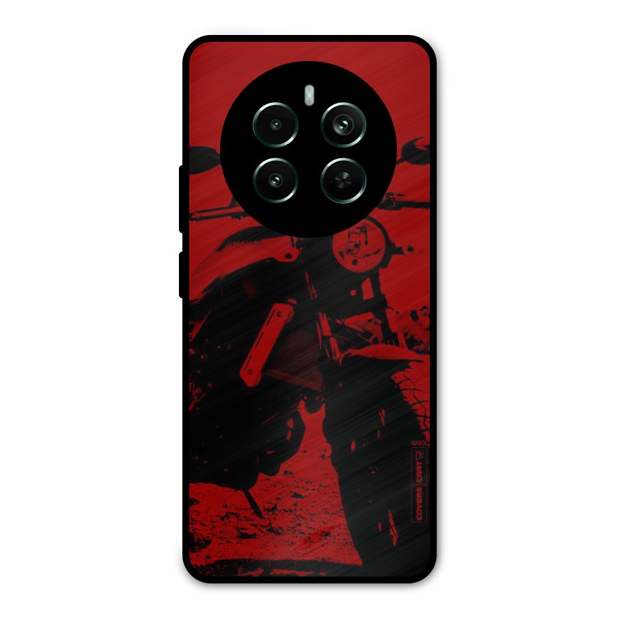 Stylish Ride Red Metal Back Case for Realme 12 Pro Plus