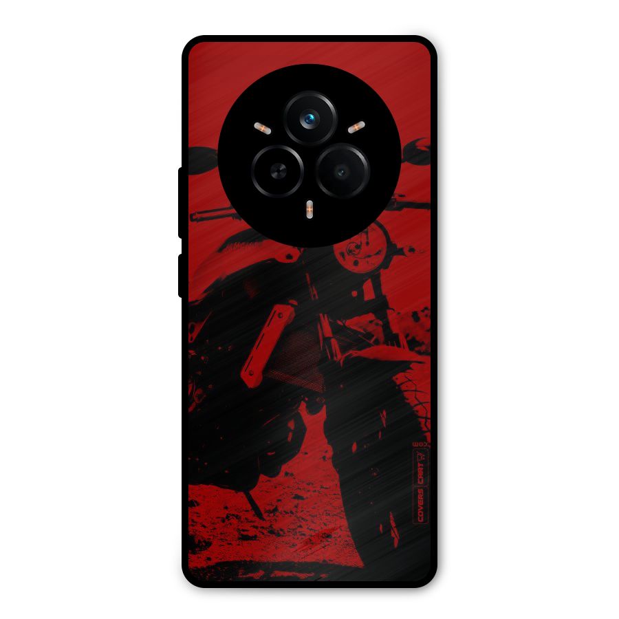 Stylish Ride Red Metal Back Case for Realme 14 Pro Plus