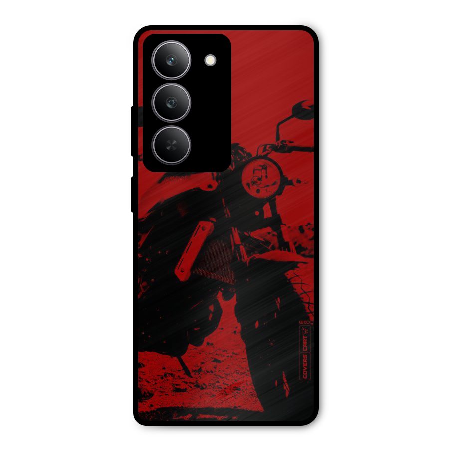 Stylish Ride Red Metal Back Case for Realme 14x