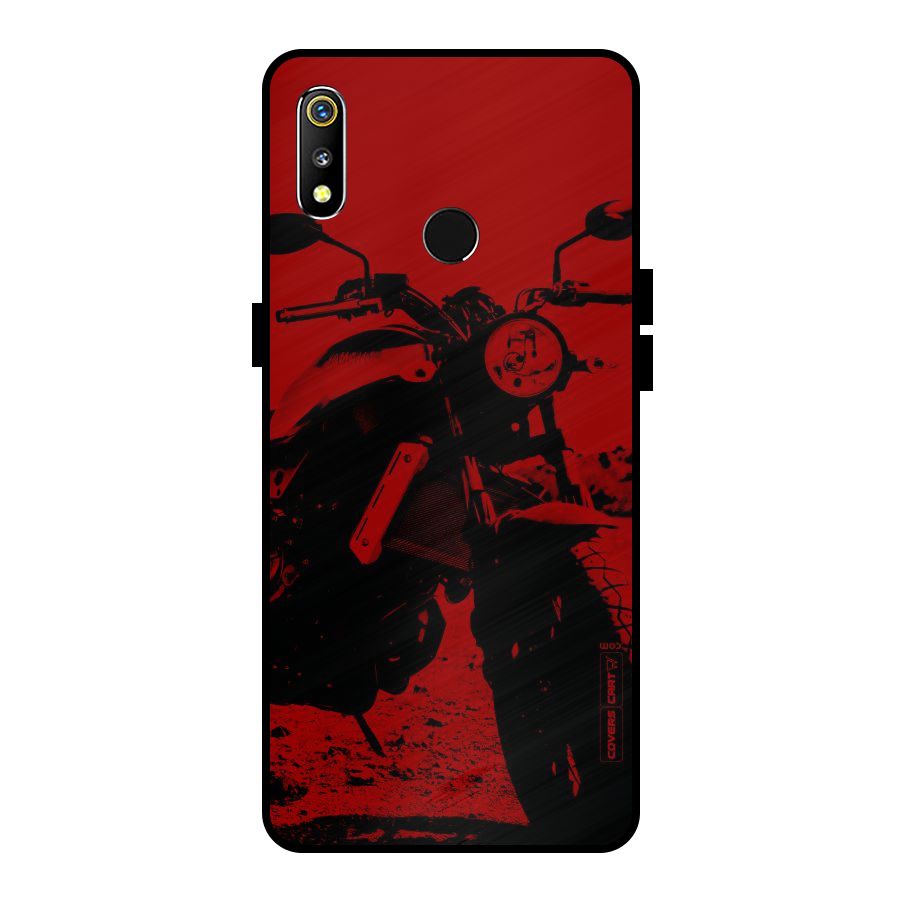 Stylish Ride Red Metal Back Case for Realme 3i