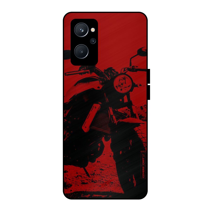 Stylish Ride Red Metal Back Case for Realme 9i 5G