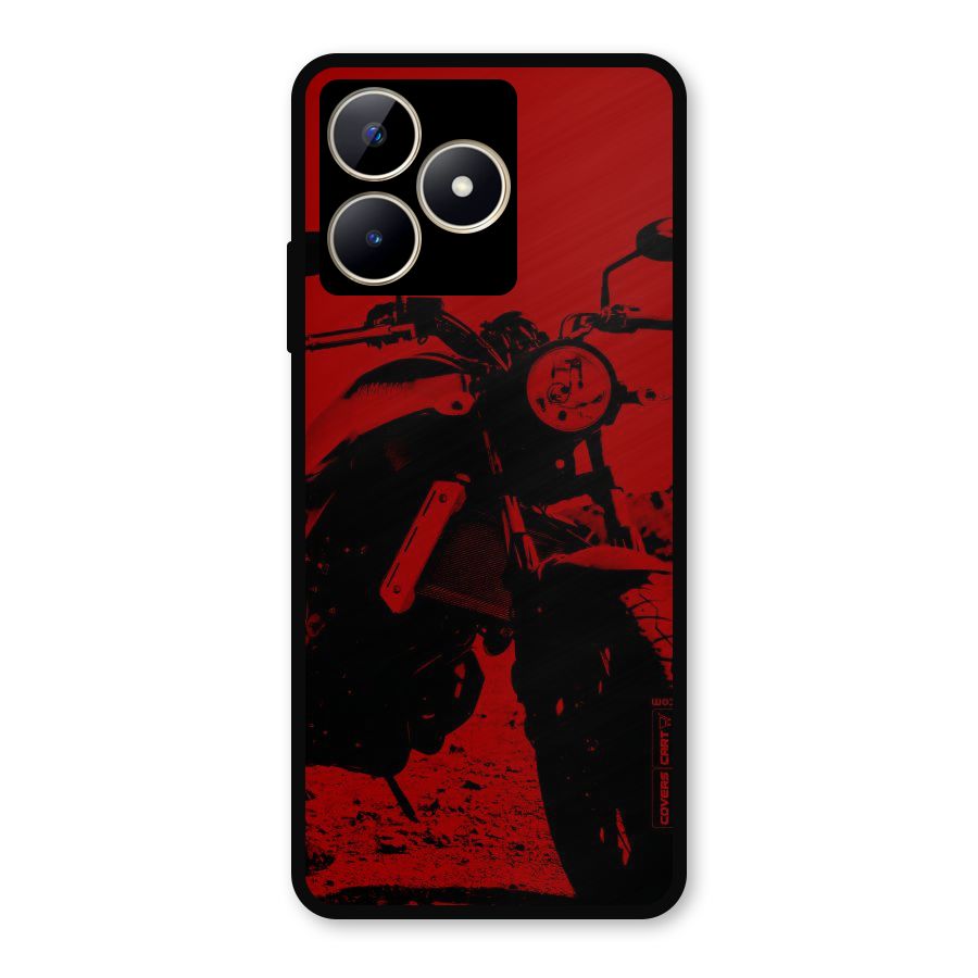 Stylish Ride Red Metal Back Case for Realme C53