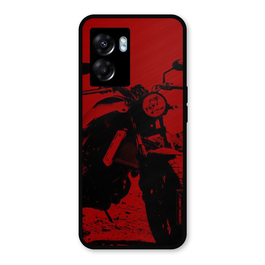 Stylish Ride Red Metal Back Case for Realme Narzo 50 5G