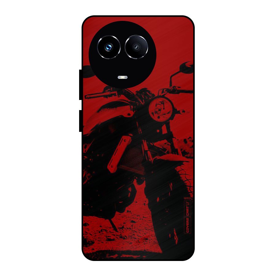 Stylish Ride Red Metal Back Case for Realme Narzo 60X