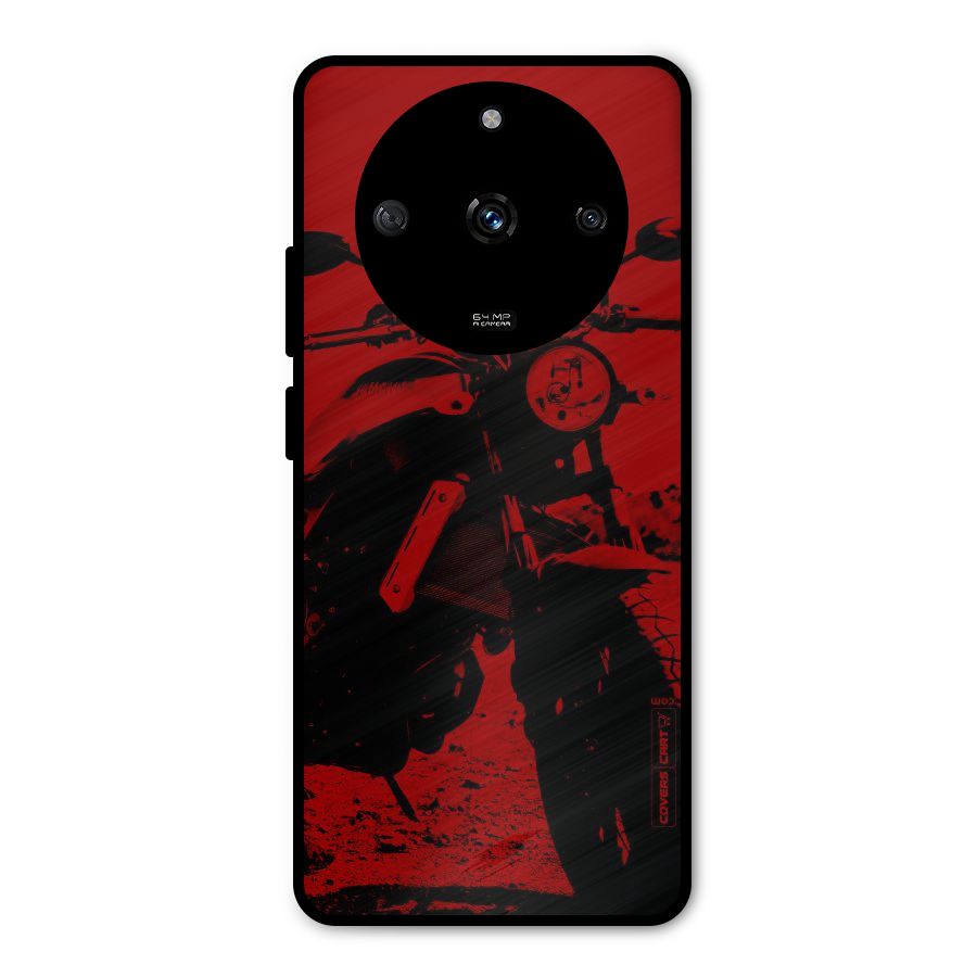 Stylish Ride Red Metal Back Case for Realme Narzo 60 5G