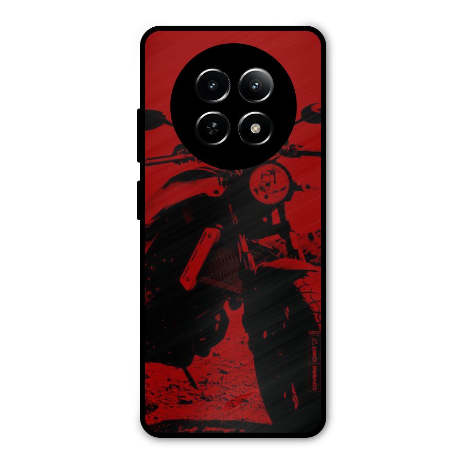 Stylish Ride Red Metal Back Case for Realme Narzo N65