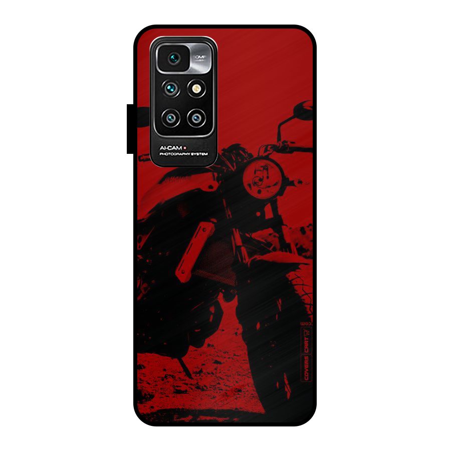 Stylish Ride Red Metal Back Case for Redmi 10 Prime
