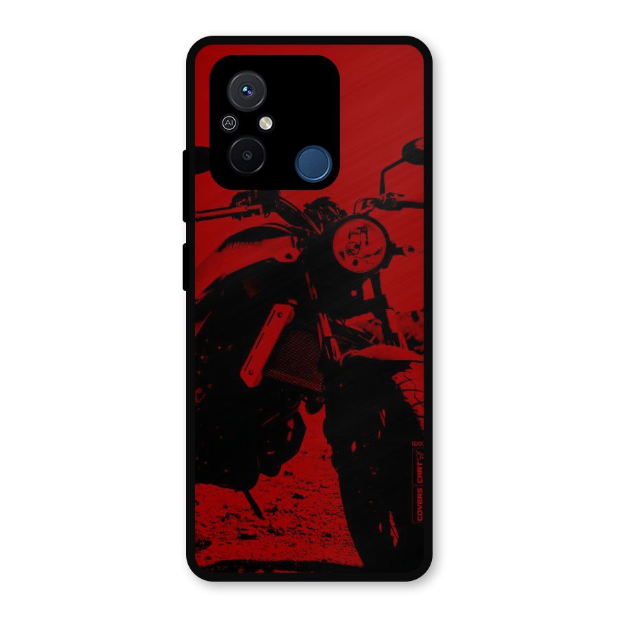 Stylish Ride Red Metal Back Case for Redmi 12C