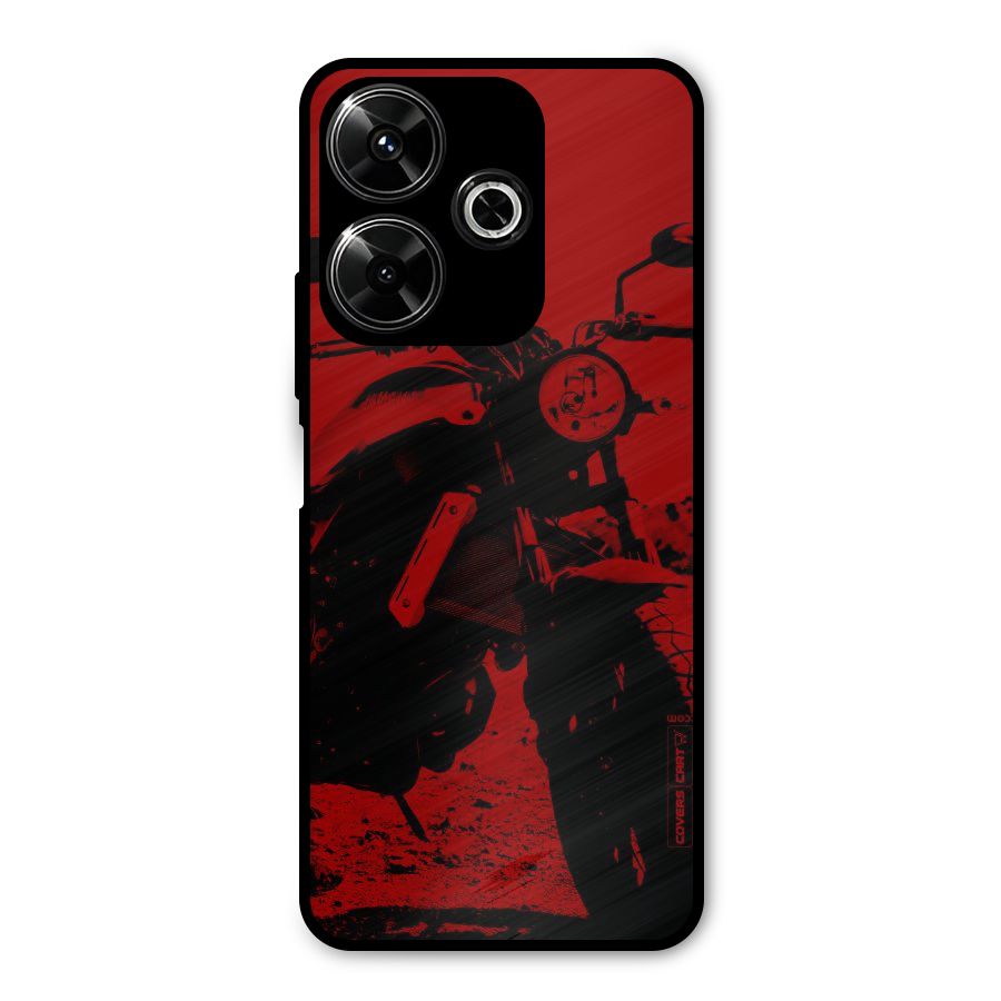 Stylish Ride Red Metal Back Case for Redmi 13 5G