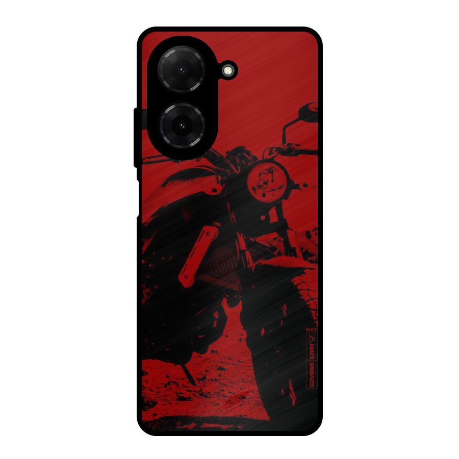 Stylish Ride Red Metal Back Case for Redmi A5 4G