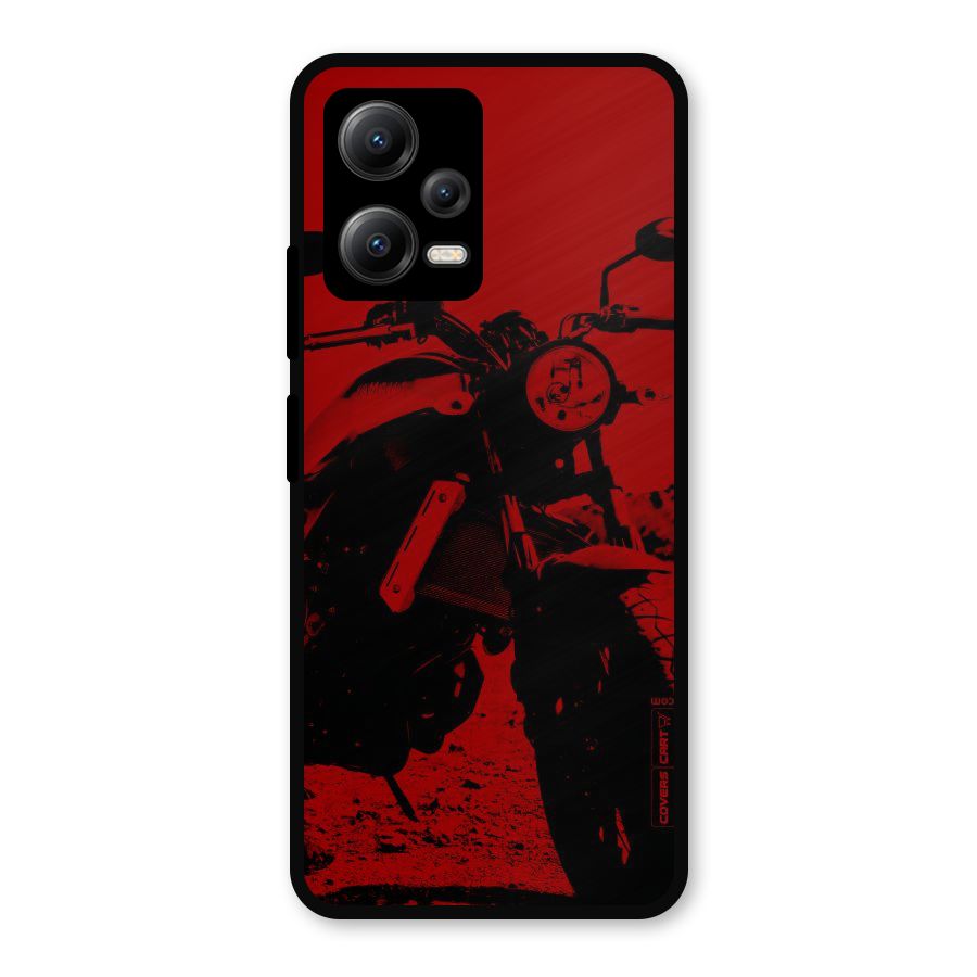 Stylish Ride Red Metal Back Case for Redmi Note 12 5G