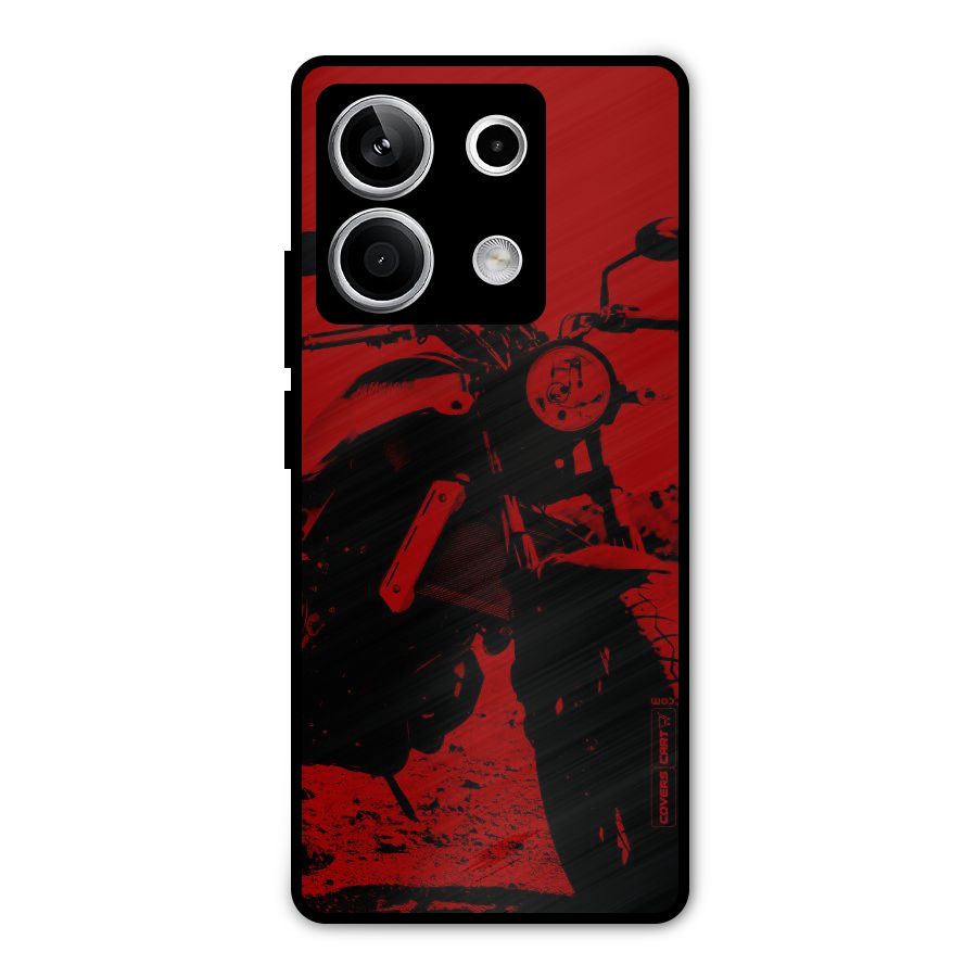 Stylish Ride Red Metal Back Case for Redmi Note 13 5G