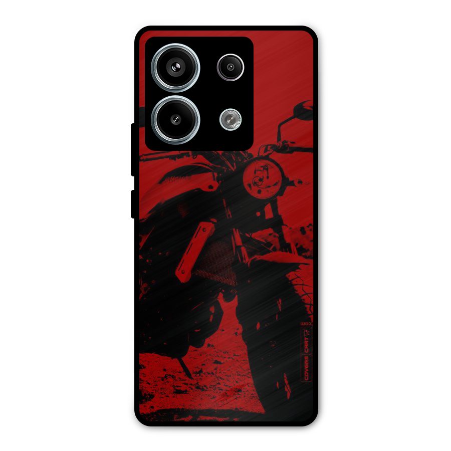 Stylish Ride Red Metal Back Case for Redmi Note 13 Pro 5G