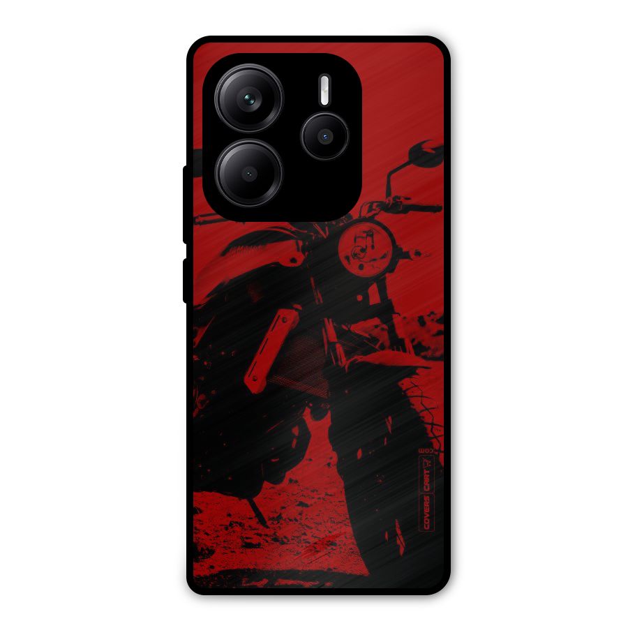 Stylish Ride Red Metal Back Case for Redmi Note 14 5G
