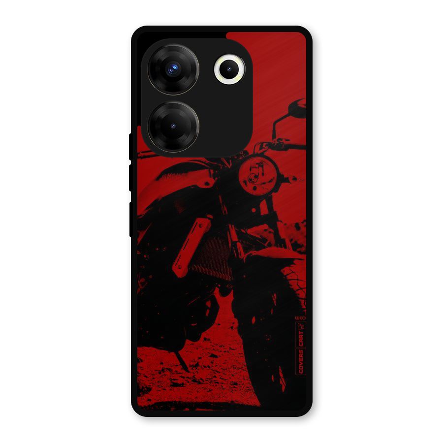 Stylish Ride Red Metal Back Case for Tecno Camon 20