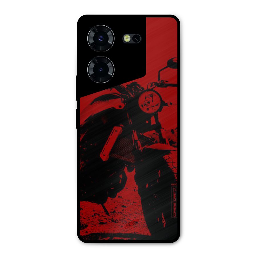Stylish Ride Red Metal Back Case for Tecno Pova 5 Pro 5G