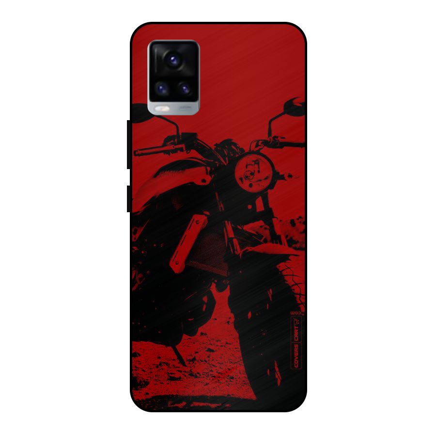 Stylish Ride Red Metal Back Case for Vivo V20 2021