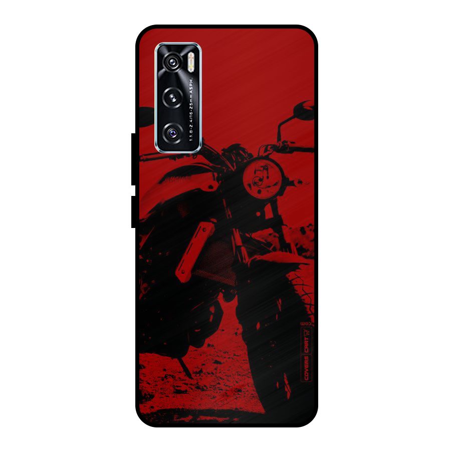 Stylish Ride Red Metal Back Case for Vivo V20 SE