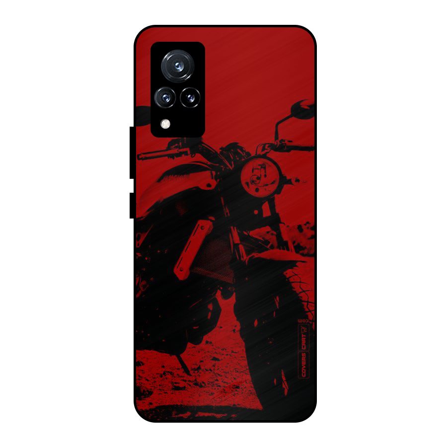 Stylish Ride Red Metal Back Case for Vivo V21 5G