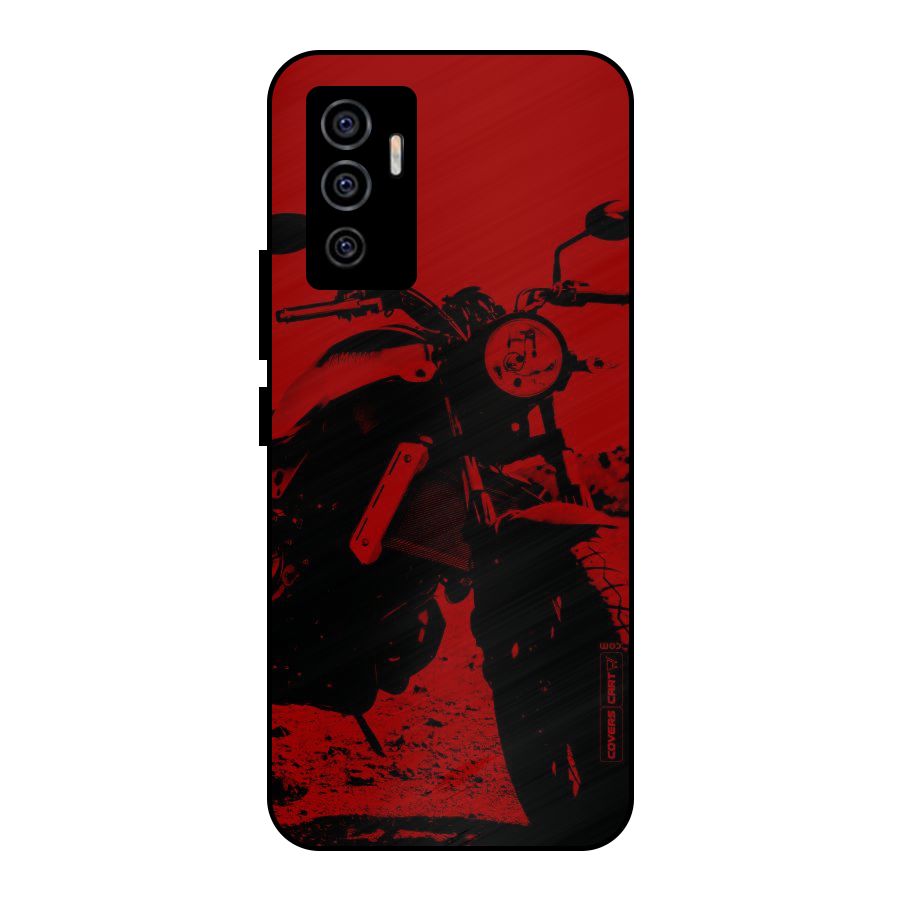 Stylish Ride Red Metal Back Case for Vivo V23e