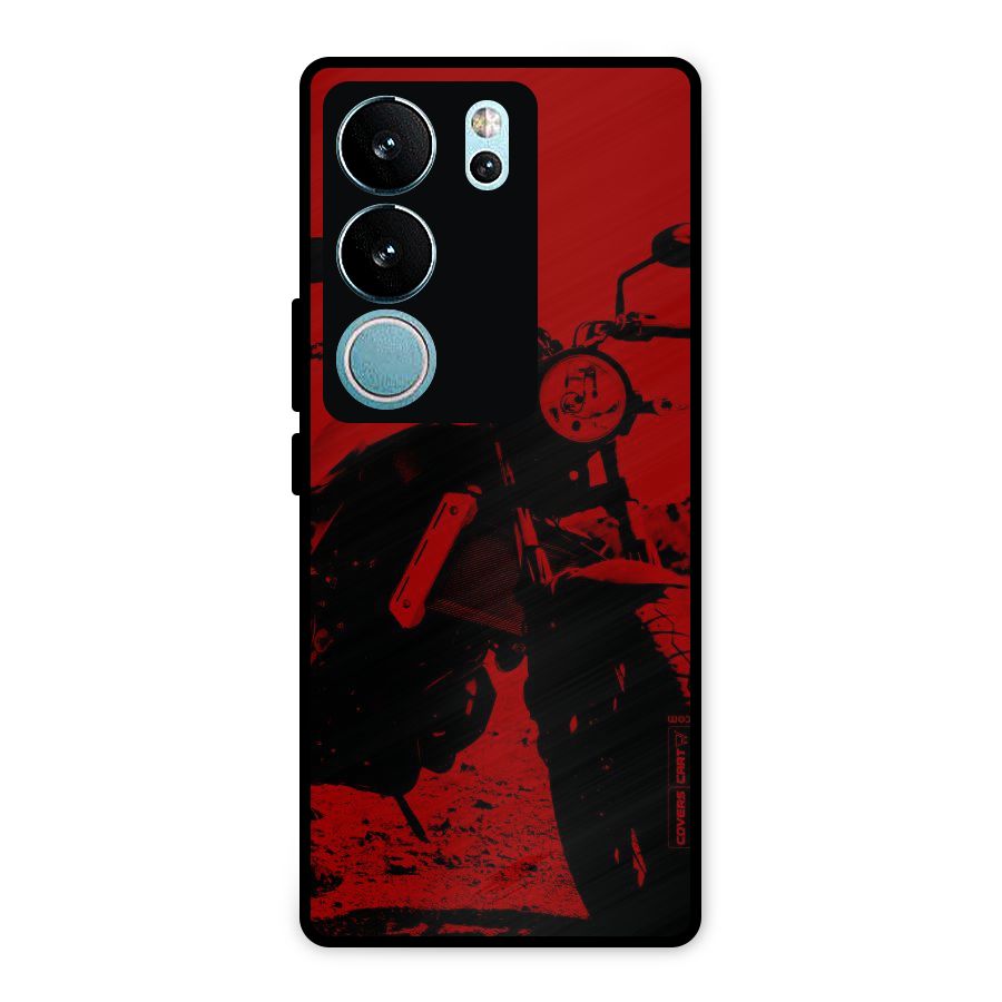 Stylish Ride Red Metal Back Case for Vivo V29
