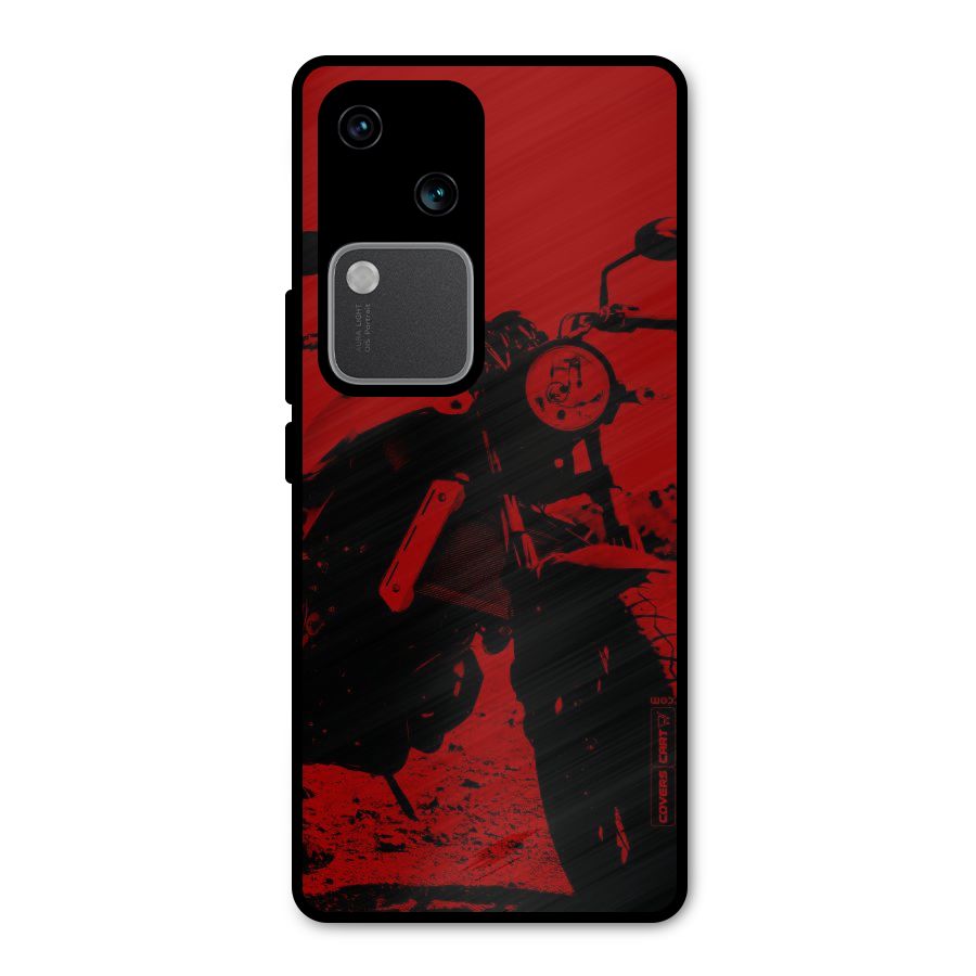 Stylish Ride Red Metal Back Case for Vivo V30