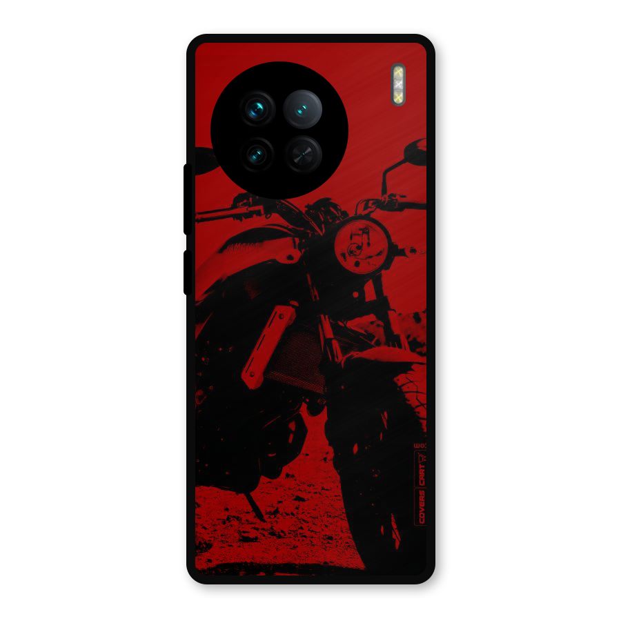 Stylish Ride Red Metal Back Case for Vivo X90