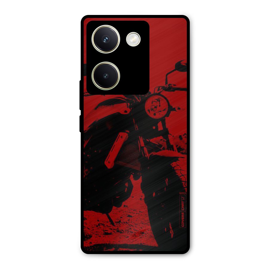 Stylish Ride Red Metal Back Case for Vivo Y200 Pro