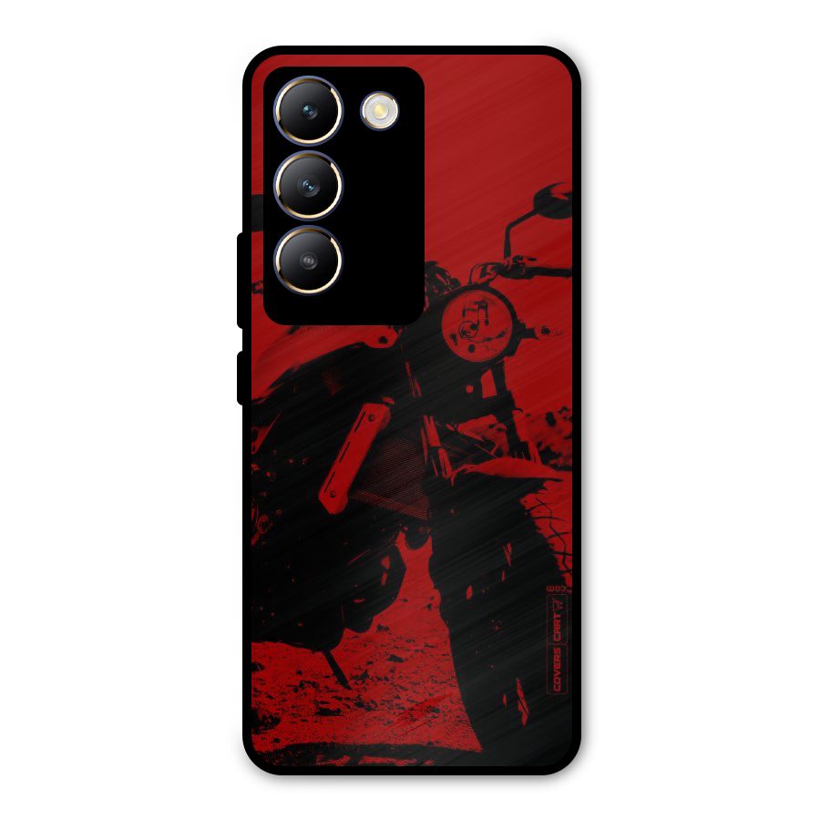 Stylish Ride Red Metal Back Case for Vivo Y200e