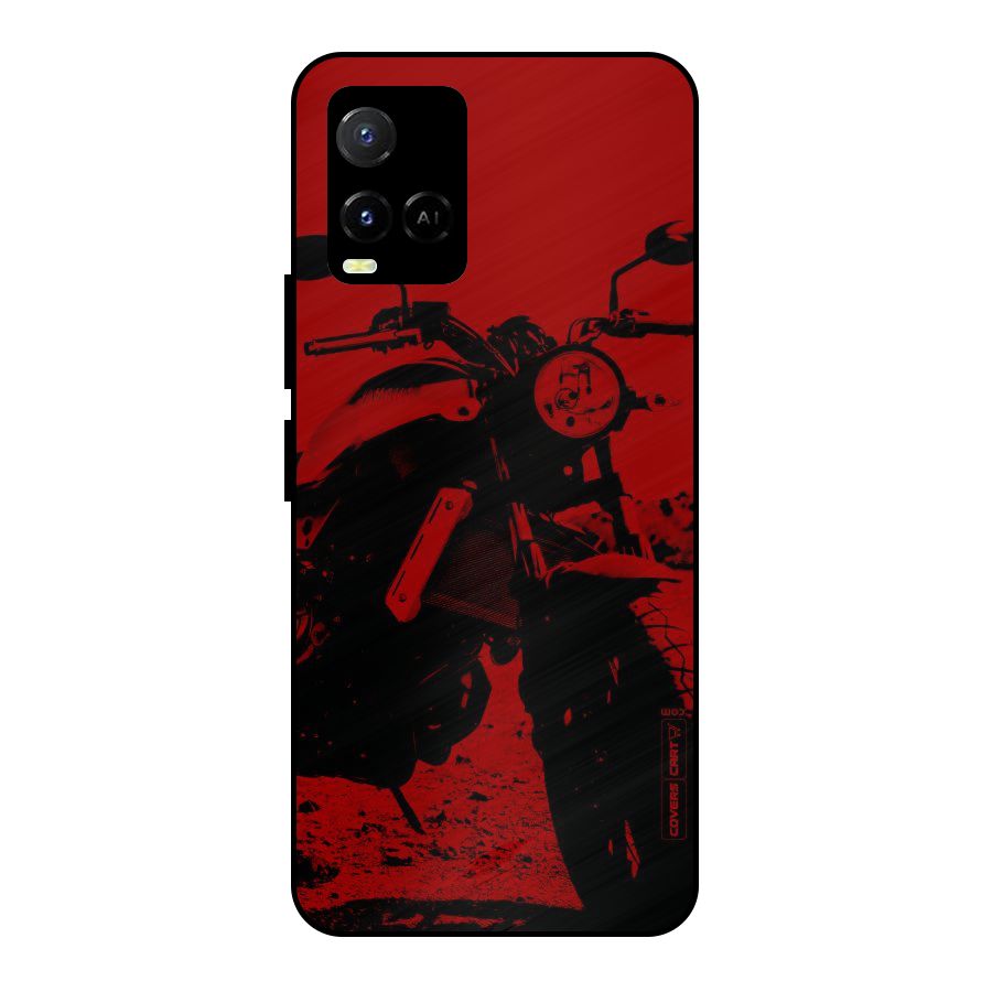 Stylish Ride Red Metal Back Case for Vivo Y21T