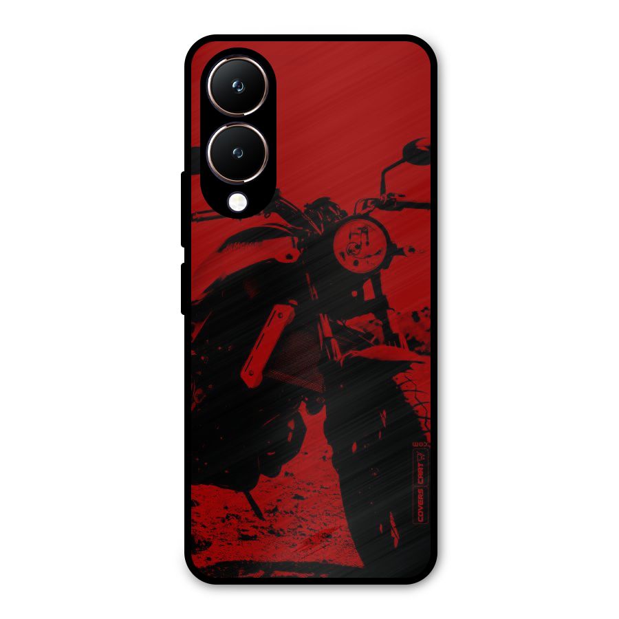 Stylish Ride Red Metal Back Case for Vivo Y28