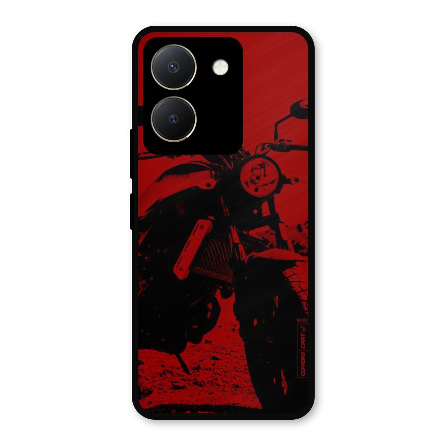 Stylish Ride Red Metal Back Case for Vivo Y36