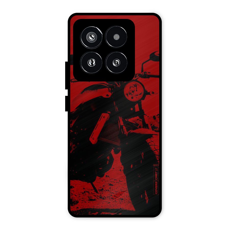 Stylish Ride Red Metal Back Case for Xiaomi 14 Pro