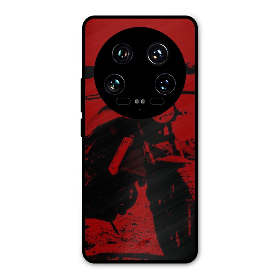Stylish Ride Red Metal Back Case for Xiaomi 14 Ultra