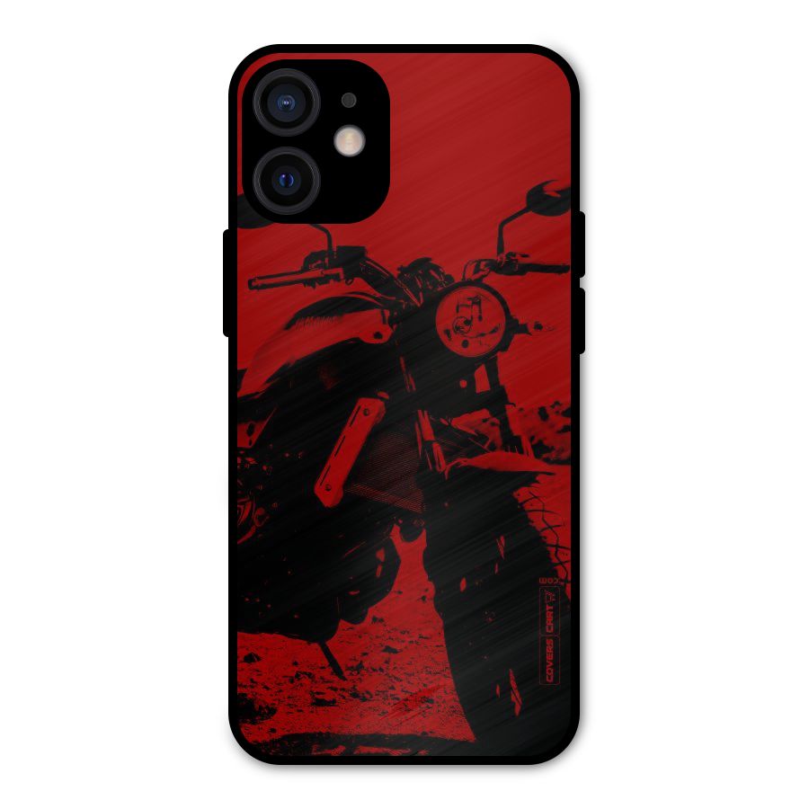 Stylish Ride Red Metal Back Case for iPhone 12 Mini