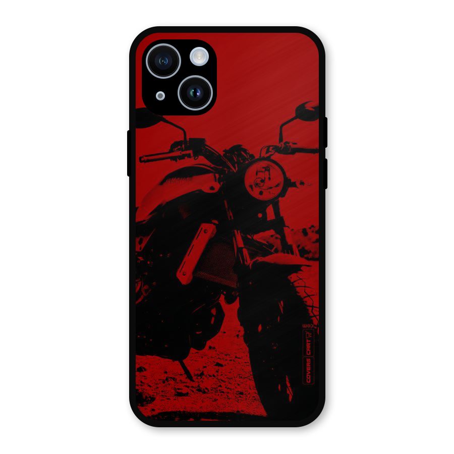 Stylish Ride Red Metal Back Case for iPhone 14