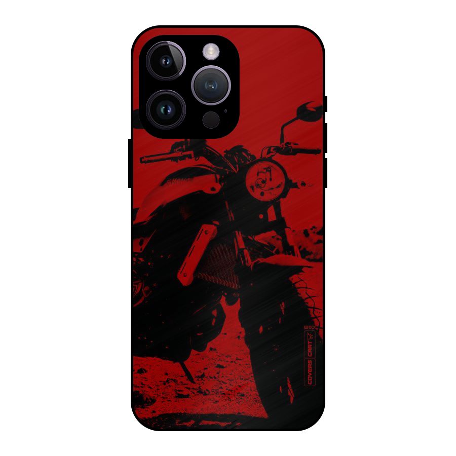 Stylish Ride Red Metal Back Case for iPhone 14 Pro Max
