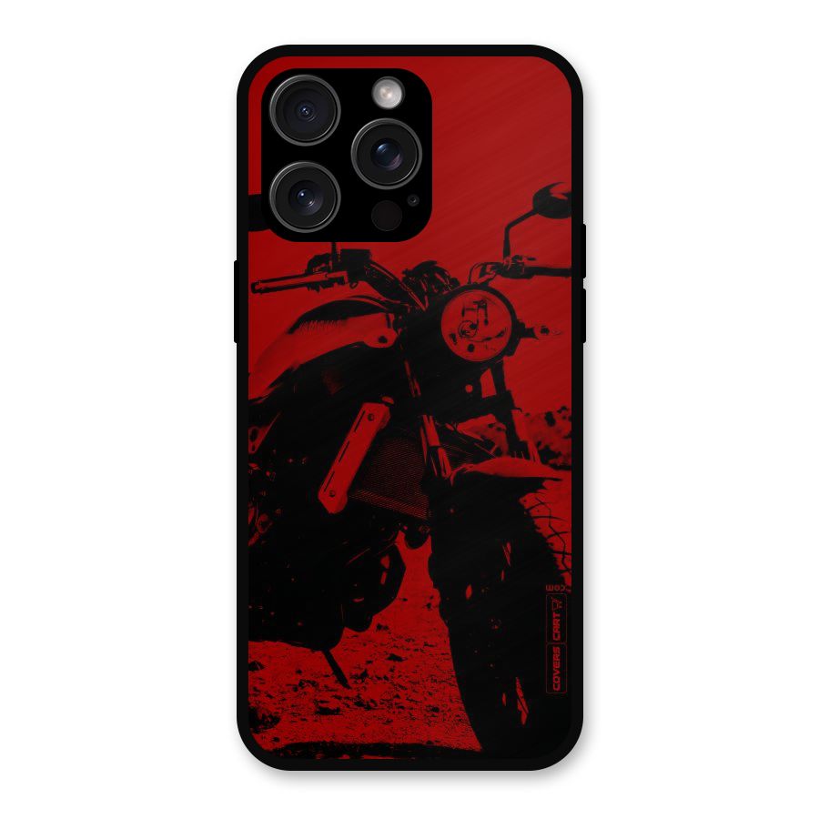 Stylish Ride Red Metal Back Case for iPhone 15 Pro Max