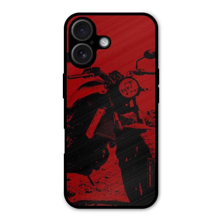 Stylish Ride Red Metal Back Case for iPhone 16