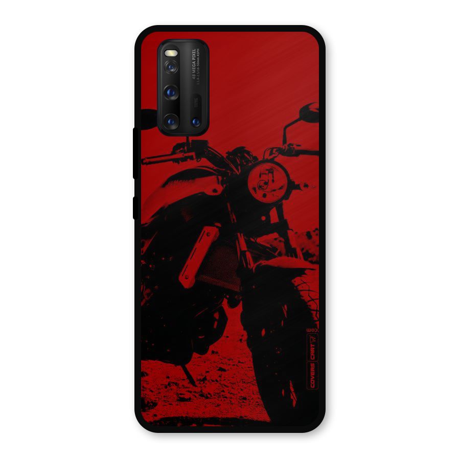Stylish Ride Red Metal Back Case for iQOO 3